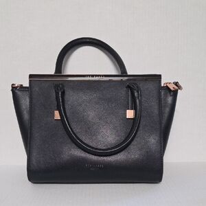 Ted Baker London Black Satchel with Copper Details